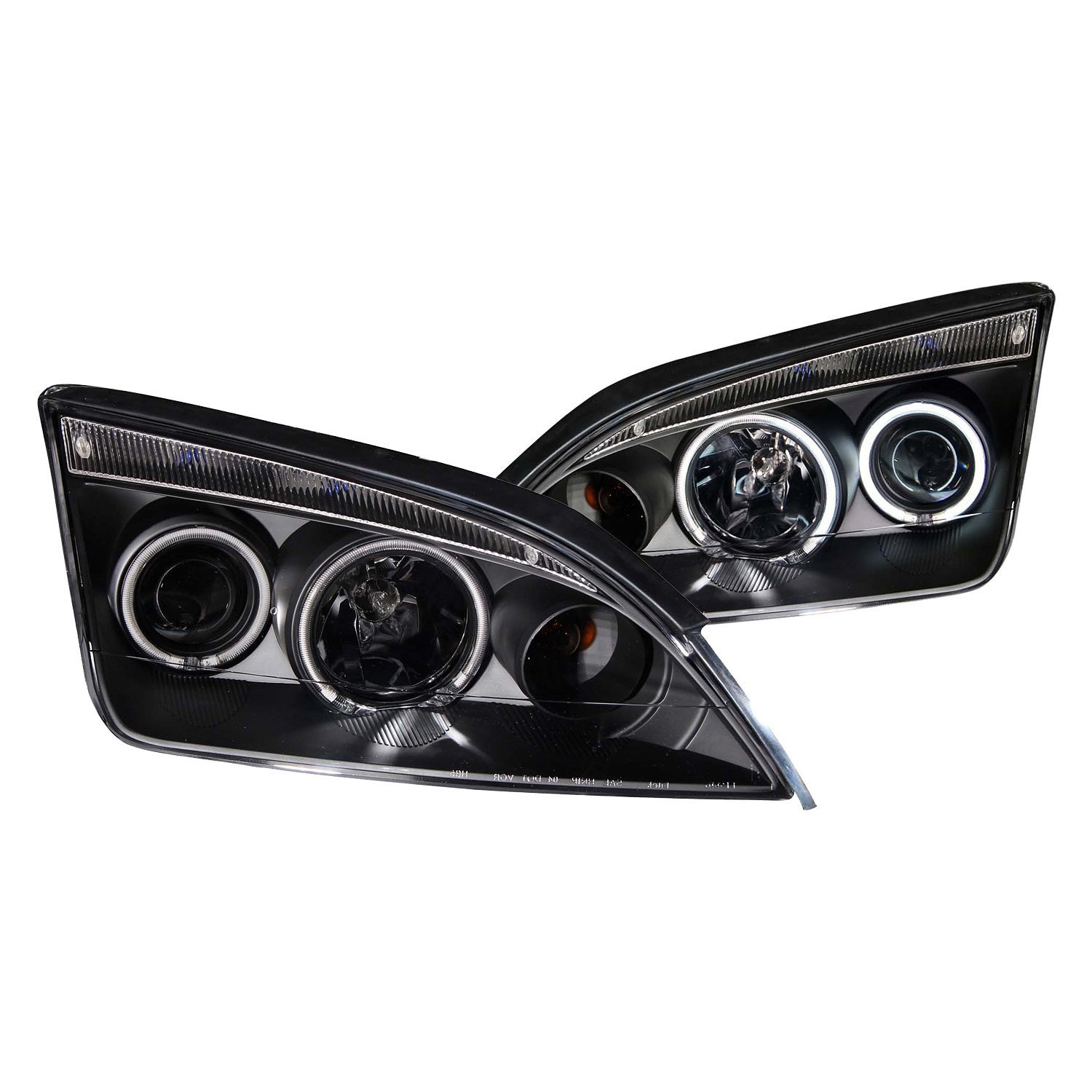 Fits FORD FOCUS ZX4 05-07 4DR PROJECTOR HEADLIGHTS BLACK W/ RX HALO