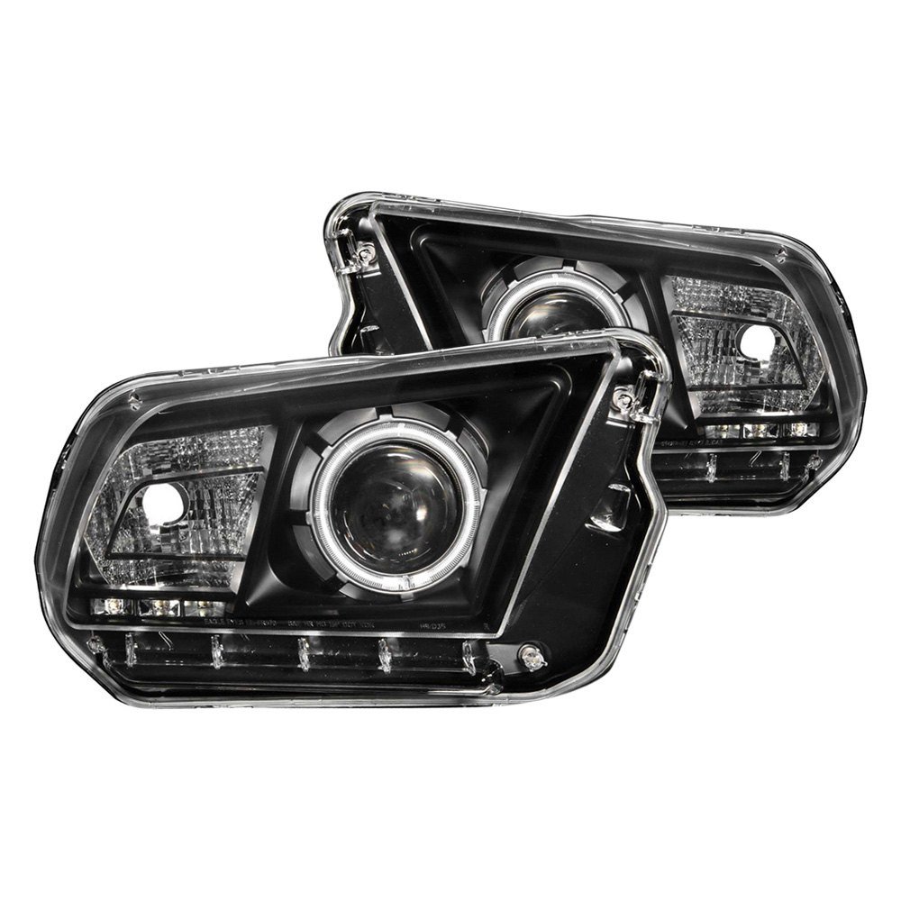 Fits FORD MUSTANG 10-14 PROJECTOR HEADLIGHTS BLACK W/ RX HALO