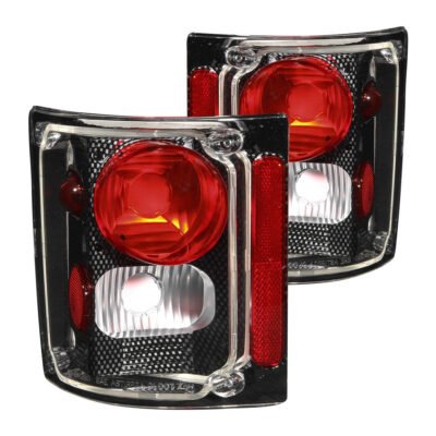 Fits CHEVY/GMC C/K 10/15/20/30 PICKUP 73-87 / SUBURBAN/BLAZER/JIMMY 73-91 TAIL LIGHTS CARBON