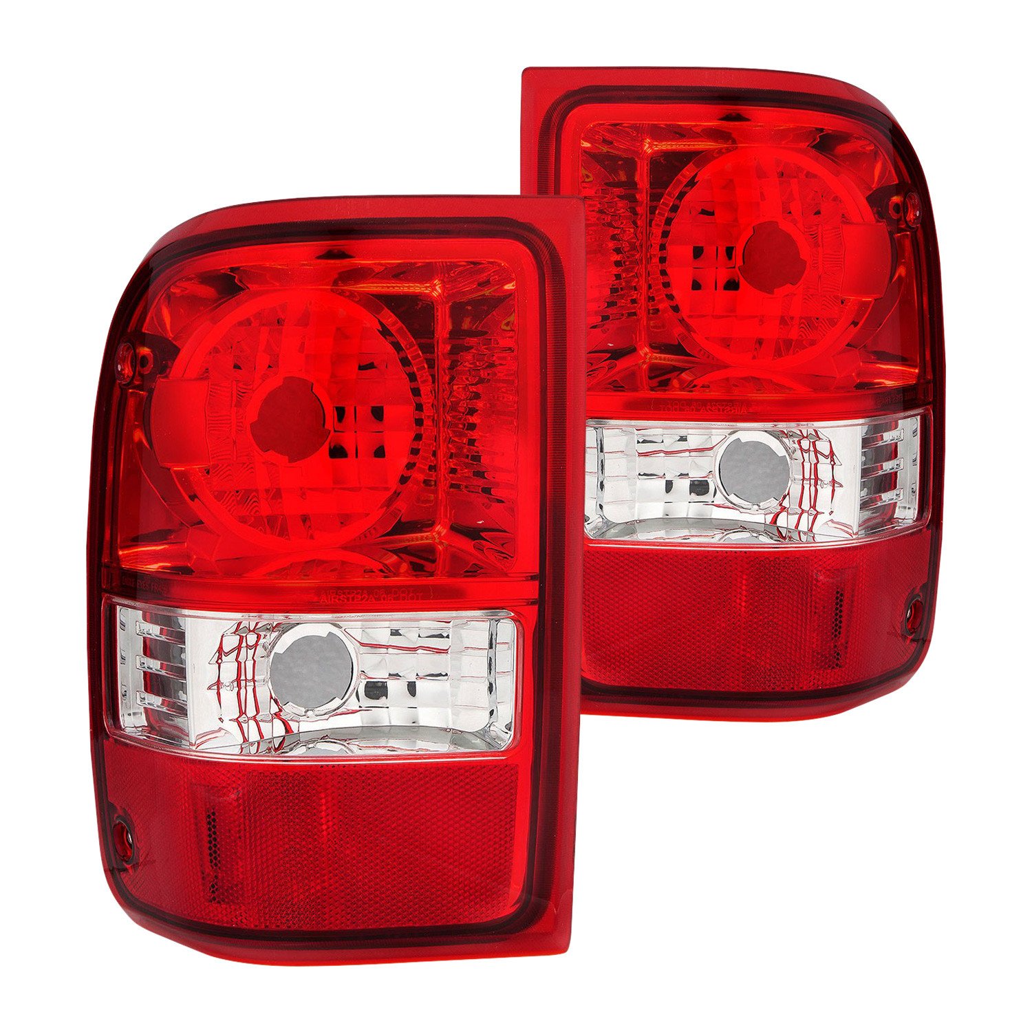 Fits FORD RANGER 01-11 TAIL LIGHTS CHROME RED/CLEAR LENS (NOT FOR 05-07 STX MODEL)(OE TYPE REPLACEMENT)