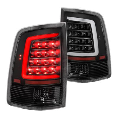 Fits DODGE RAM 1500 09-18 / 2500 3500 10-18 LED C BAR TAIL LIGHTS BLACK (NOT FOR OE LED TAIL LIGHT MODELS)