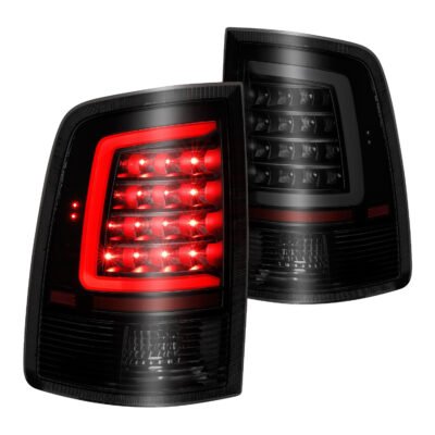 Fits DODGE RAM 1500 09-18 / 2500 3500 10-18 LED C BAR TAIL LIGHTS BLACK SMOKE LENS (NOT FOR OE LED TAIL LIGHT MODELS)