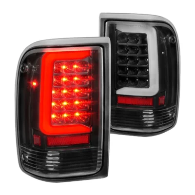 Fits FORD RANGER 93-97 LED C BAR TAIL LIGHTS BLACK CLEAR LENS