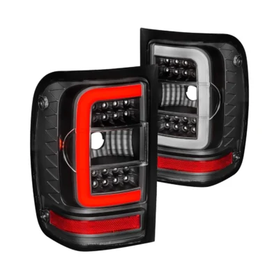 Fits FORD RANGER 01-11 LED C-BAR STYLE TAIL LIGHTS BLACK CLEAR LENS (NOT FOR 05-07 STX MODELS)