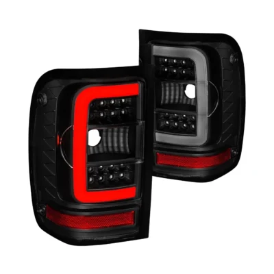 Fits FORD RANGER 01-11 LED C-BAR STYLE TAIL LIGHTS BLACK SMOKE LENS (NOT FOR 05-07 STX MODELS)