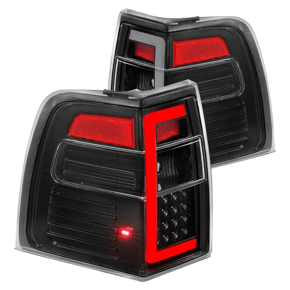 Fits FORD EXPEDITION 07-17 LED C BAR TAIL LIGHTS BLACK CLEAR LENS W/ SEQUENTIAL SIGNAL