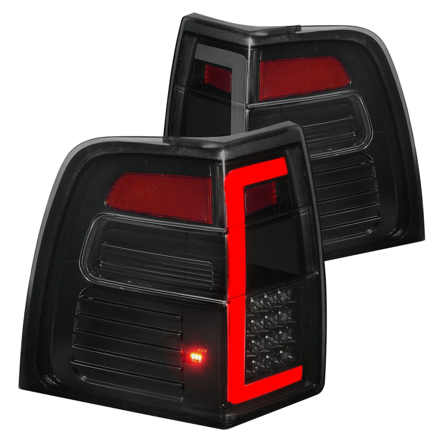 Fits FORD EXPEDITION 07-17 LED C BAR TAIL LIGHTS BLACK SMOKE LENS W/ SEQUENTIAL SIGNAL