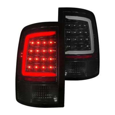 Fits DODGE RAM 1500 09-18 / RAM 2500/3500 10-18 LED TAIL LIGHTS BLACK SMOKE LENS W/ SEQUENTIAL (NOT FOR OE LED TAIL LIGHT MODELS)