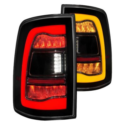 Fits DODGE RAM 1500 09-18 / RAM 2500/3500 10-18 LED TAIL LIGHTS BLACK SMOKE LENS W/ AMBER SEQUENTIAL SIGNAL (FOR ALL MODELS)