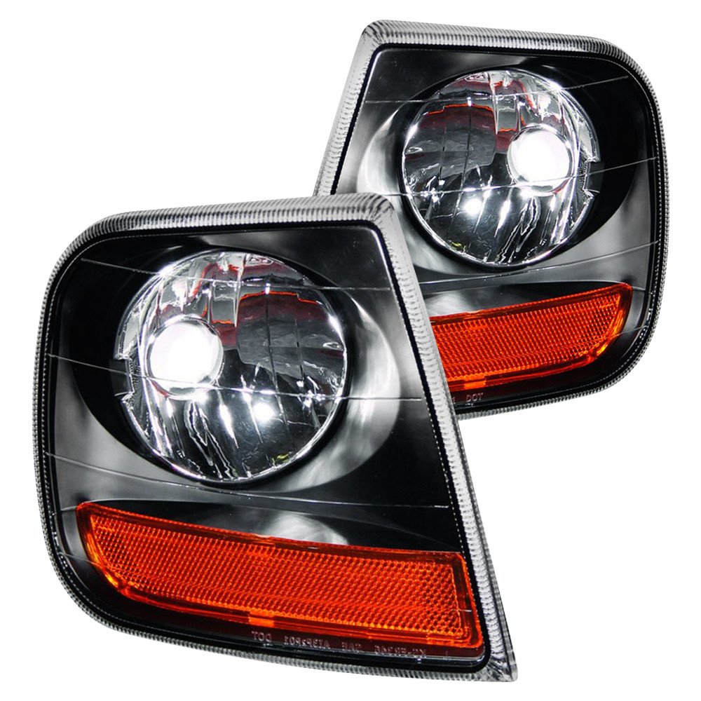 Fits FORD F-150 97-03 / EXPEDITION 97-02 CORNER LIGHT EURO BLACK (HARLEY-DAVIDSON&reg; STYLE)