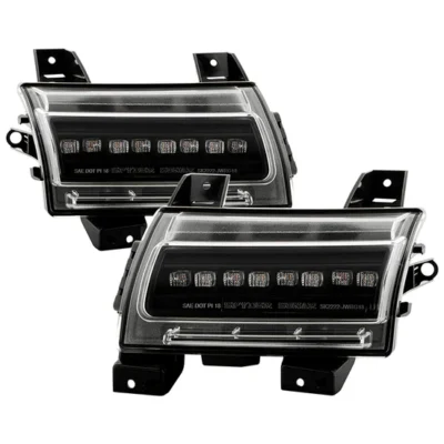 Fits ( Spyder ) Jeep Wrangler 2018-2020 Front Fender LED Lights - Sequential LED Turn Signal Lights - Black