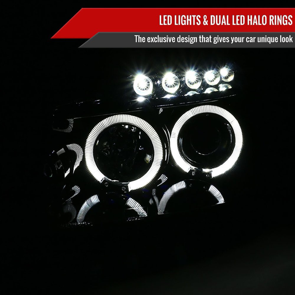 Fits 2003-2007 Honda Accord Dual Halo Projector Headlights (Glossy Black Housing/Smoked Lens) - Image 4