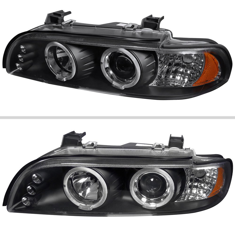 Fits 1996-2003 BMW E39 5 Series Dual Halo Projector Headlights (Matte Black Housing/Clear Lens)1996-2003 BMW E39 5 Series Dual Halo Projector Headlights (Matte Black Housing/Clear Lens) - Image 8