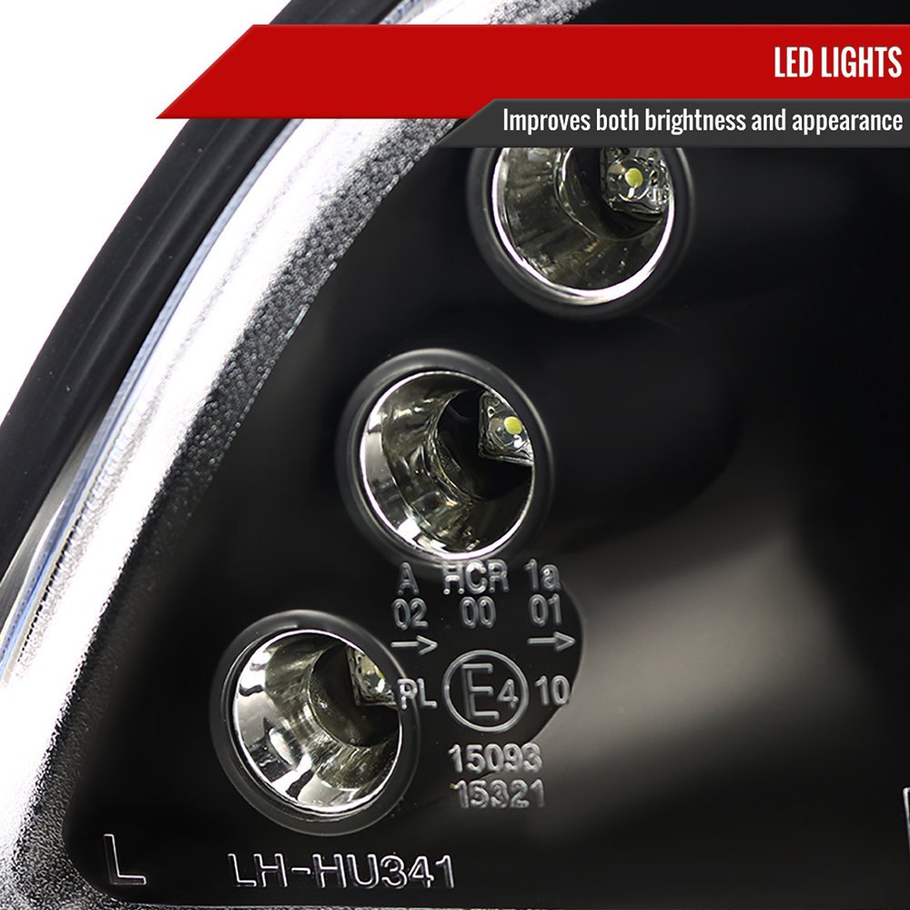 Fits 1996-2003 BMW E39 5 Series Dual Halo Projector Headlights (Matte Black Housing/Clear Lens)1996-2003 BMW E39 5 Series Dual Halo Projector Headlights (Matte Black Housing/Clear Lens) - Image 4