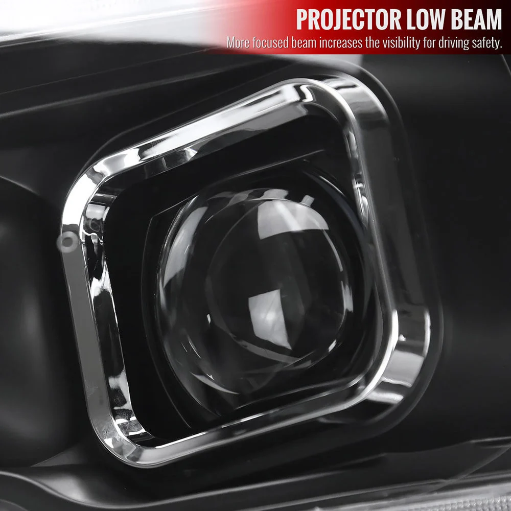 Fits 2009-2018 Dodge RAM 1500 / 2019-2021 RAM Classic / 2010-2018 RAM 2500 3500 Switchback Sequential Projector Headlights (Matte Black Housing/Clear Lens) - Image 4