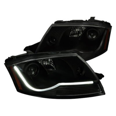 Fits 1999-2006 Audi TT LED Bar Projector Headlights (Black Housing/Smoked Lens)