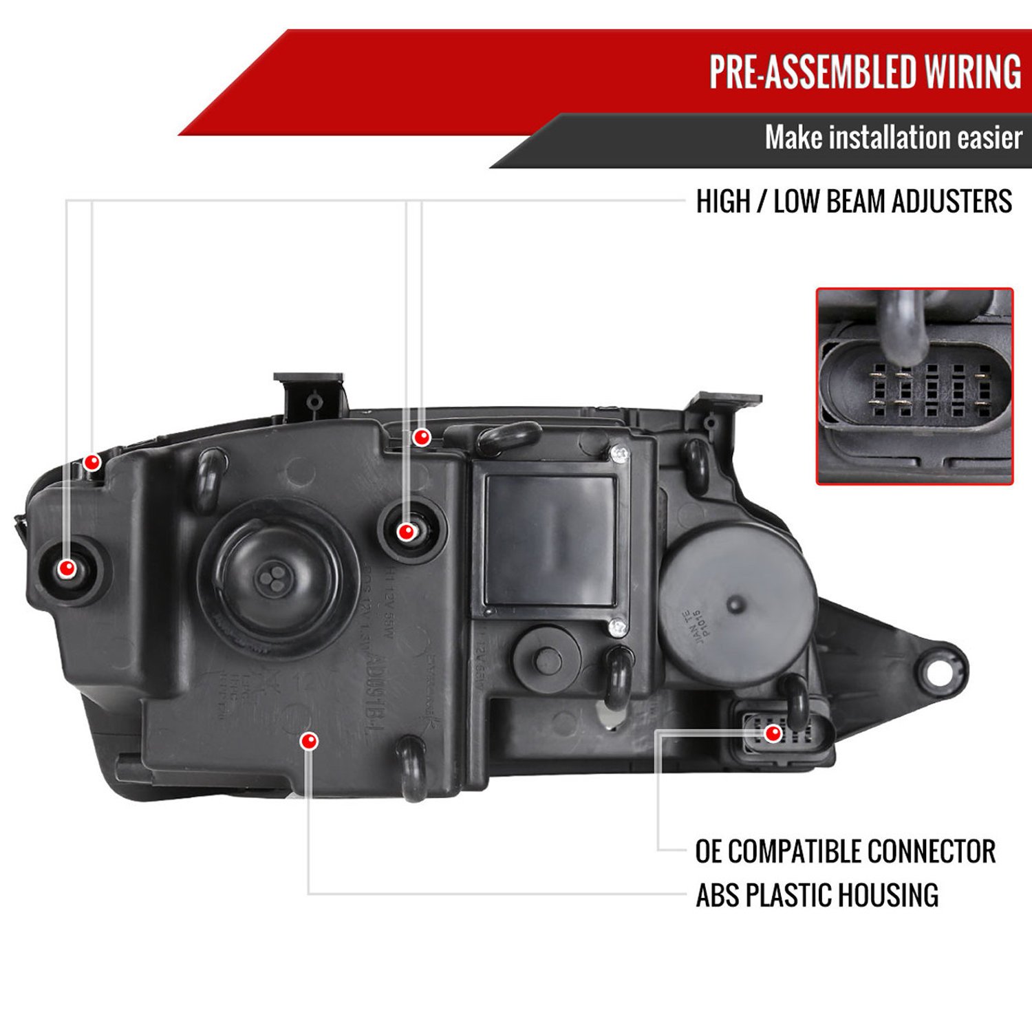Fits 1999-2006 Audi TT LED Bar Projector Headlights (Black Housing/Smoked Lens) - Image 3