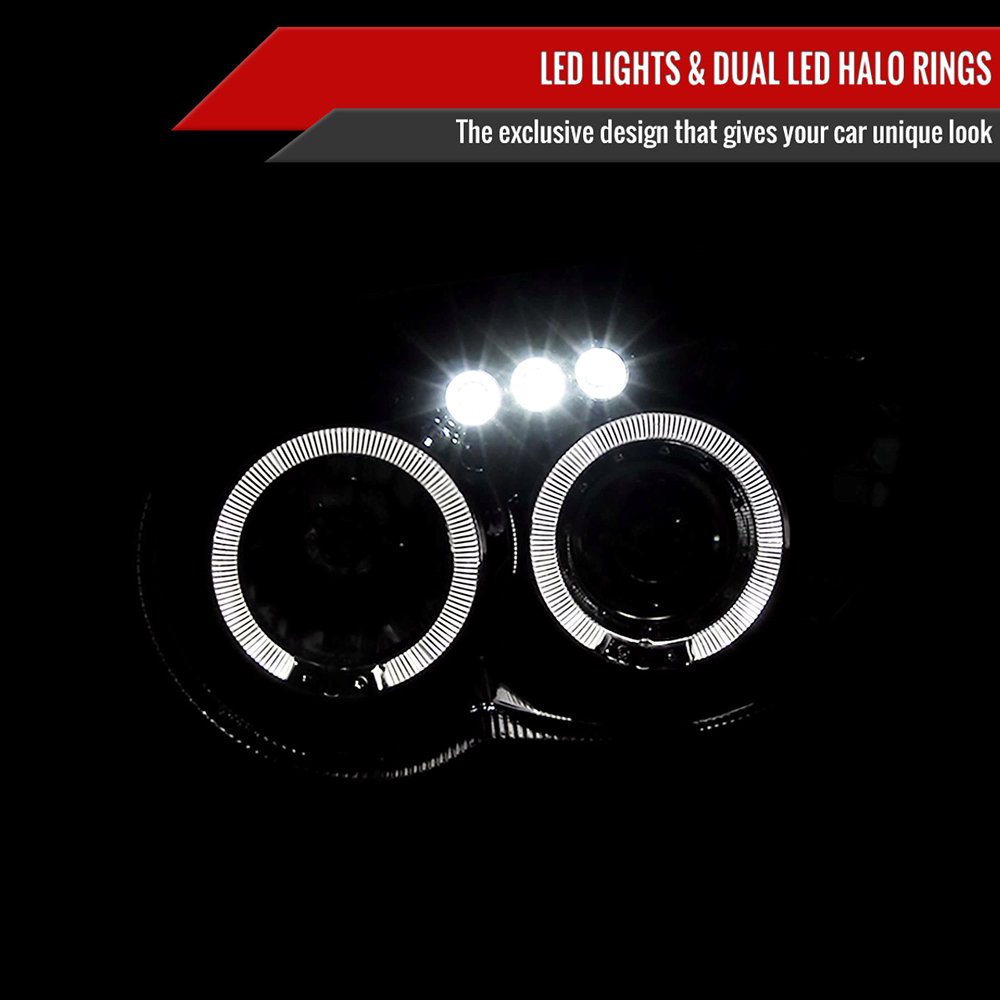 Fits 2004-2005 Subaru Impreza WRX/STI Outback Dual Halo Projector Headlights (Glossy Black Housing/Smoked Lens) - Image 9
