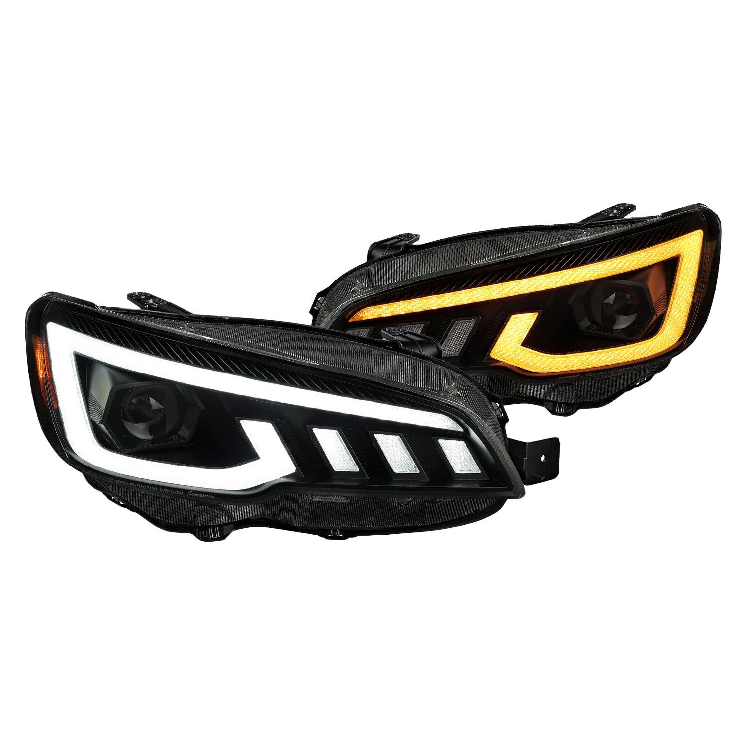 Fits 2015-2021 Subaru Impreza WRX STI Projector Headlights Sequential LED Switchback DRL (Black Housing / Smoked Lens)