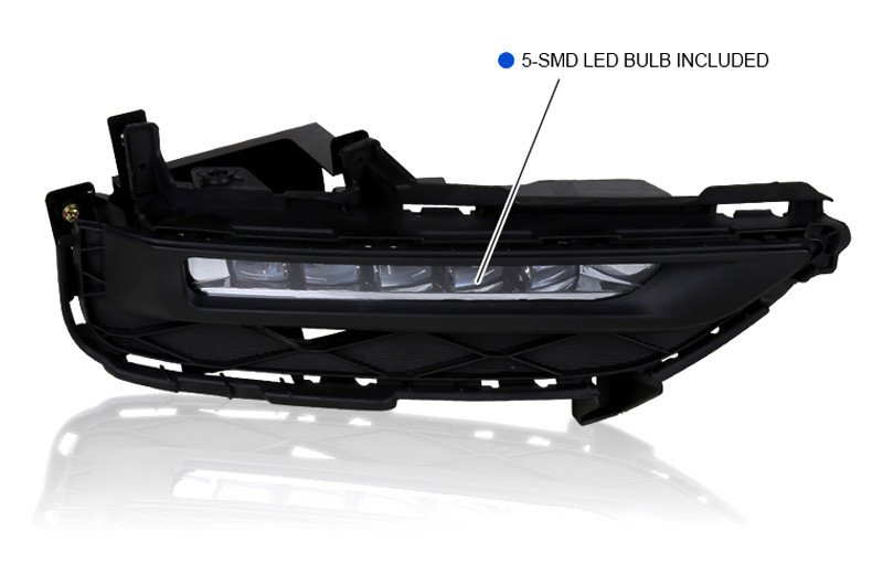 Fits 2016-2017 Honda Accord Coupe LED Fog Lights Kit (Chrome Housing/Clear Lens) - Image 2