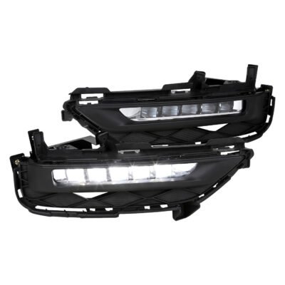 Fits 2016-2017 Honda Accord Coupe LED Fog Lights Kit (Chrome Housing/Clear Lens)