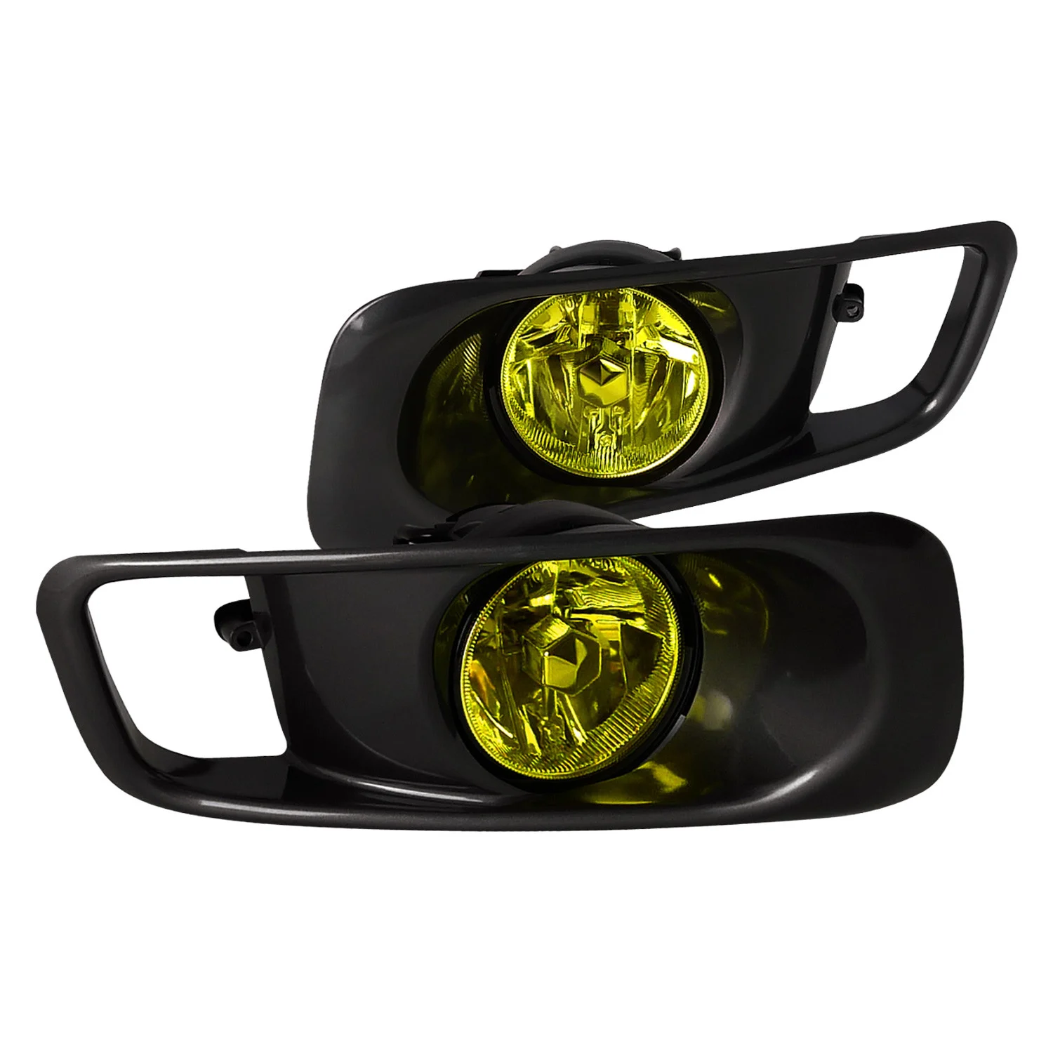 Fits 1999-2000 Honda Civic H3 Fog Lights Kit (Chrome Housing/Yellow Lens)