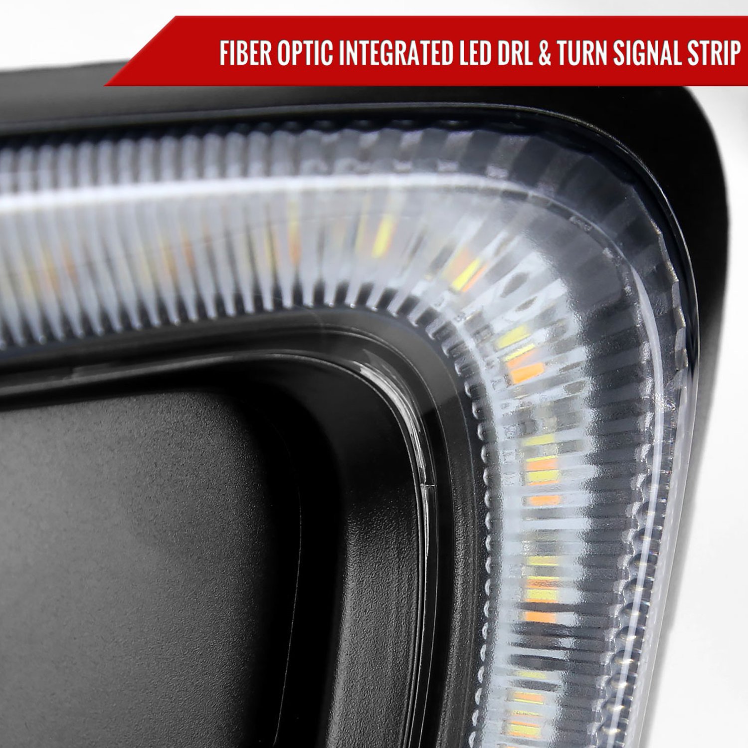 Fits 2016-2017 Mitsubishi Lancer H16 Fog Lights Kit w/ Integrated LED Light Strip & Turn Signal Lights (Chrome Housing/Clear Lens) - Image 7