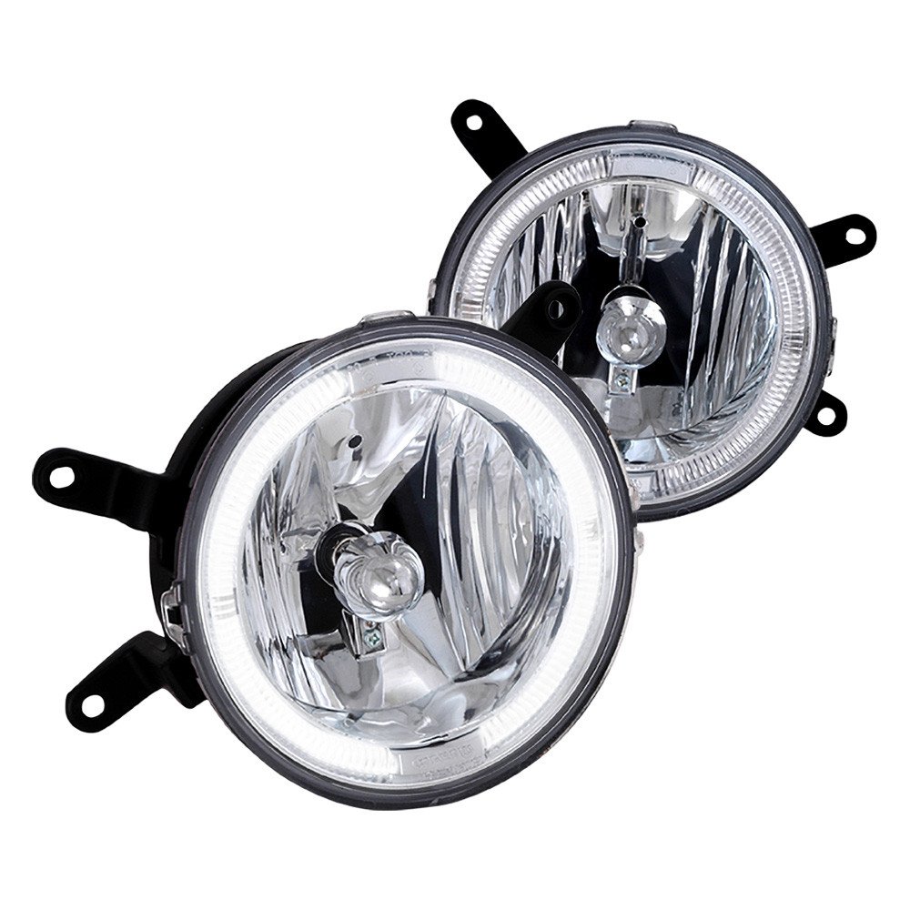 Fits 2005-2009 Ford Mustang GT Deluxe/Premium H10 Halo Ring Fog Lights (Chrome Housing/Clear Lens)