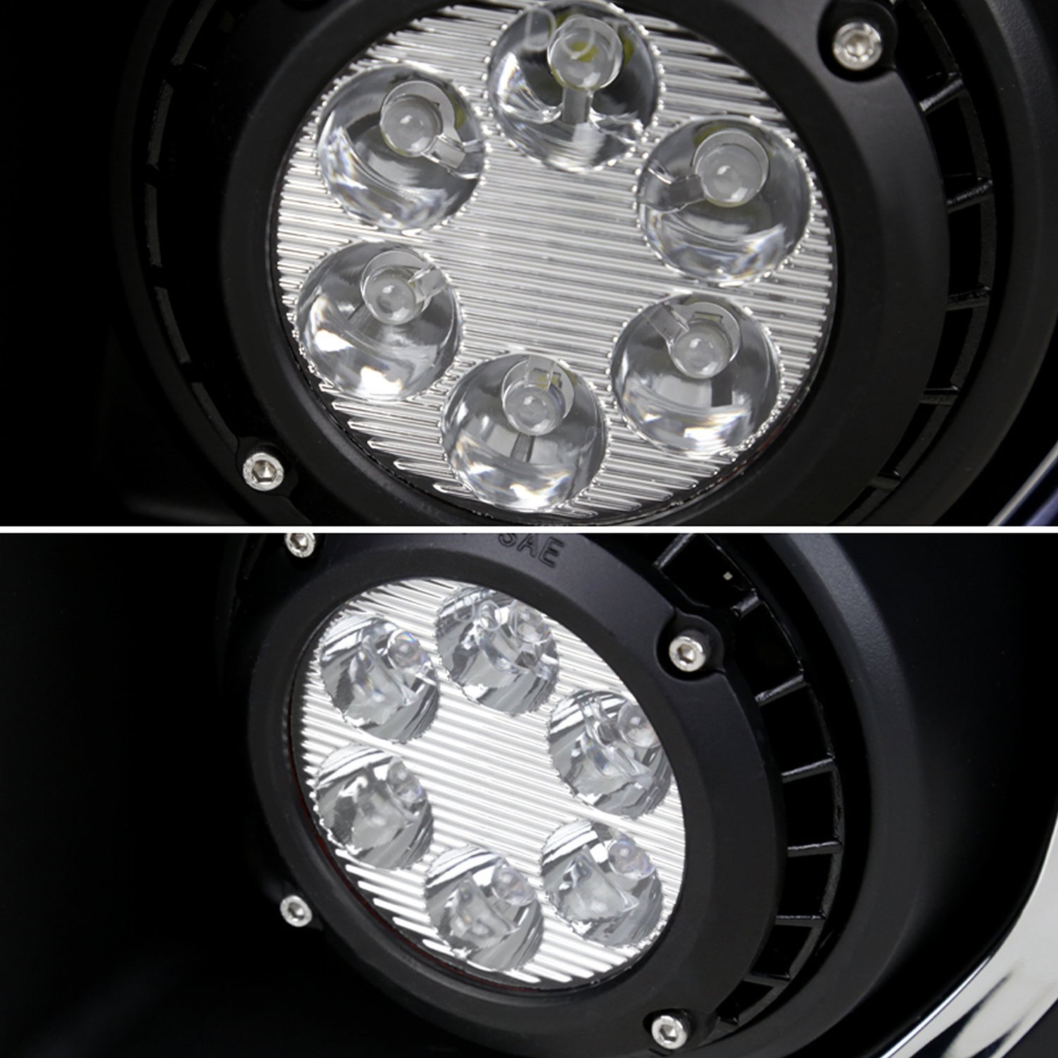 Fits 2015-2018 GMC Sierra 2500HD/3500HD 6-LED Fog Lights Kit (Chrome Housing/Clear Lens) - Image 7