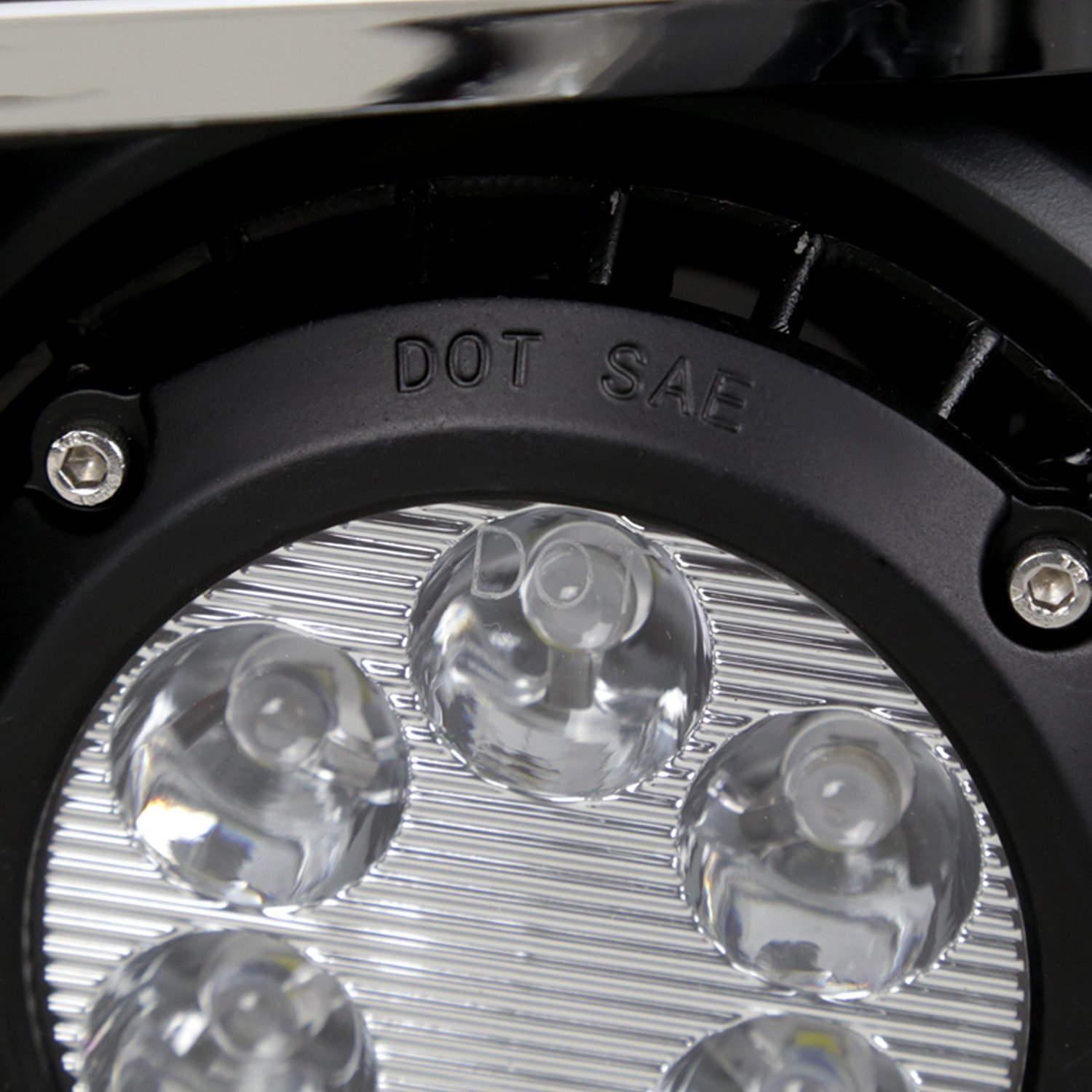 Fits 2015-2018 GMC Sierra 2500HD/3500HD 6-LED Fog Lights Kit (Chrome Housing/Clear Lens) - Image 6