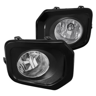 Fits 2016-2022 Toyota Tacoma H16 Black Trim Bezel Fog Lights Kit (Chrome Housing / Clear Lens)