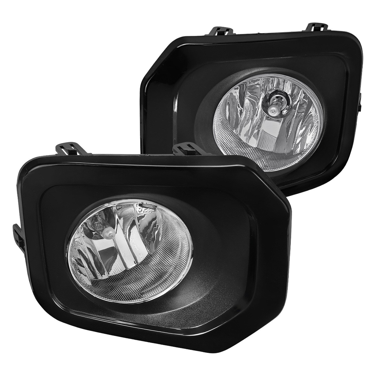 Fits 2016-2022 Toyota Tacoma H16 Black Trim Bezel Fog Lights Kit (Chrome Housing / Clear Lens)