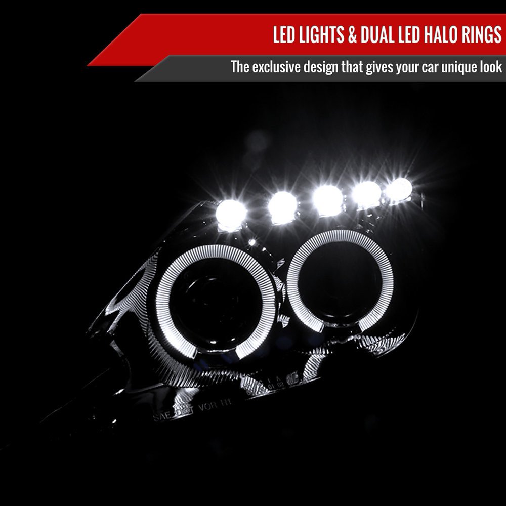 Fits 2000-2005 Toyota Celica Dual Halo Projector Headlights (Glossy Black Housing/Smoked Lens) - Image 8