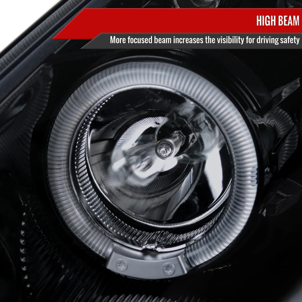 Fits 2000-2005 Toyota Celica Dual Halo Projector Headlights (Glossy Black Housing/Smoked Lens) - Image 6
