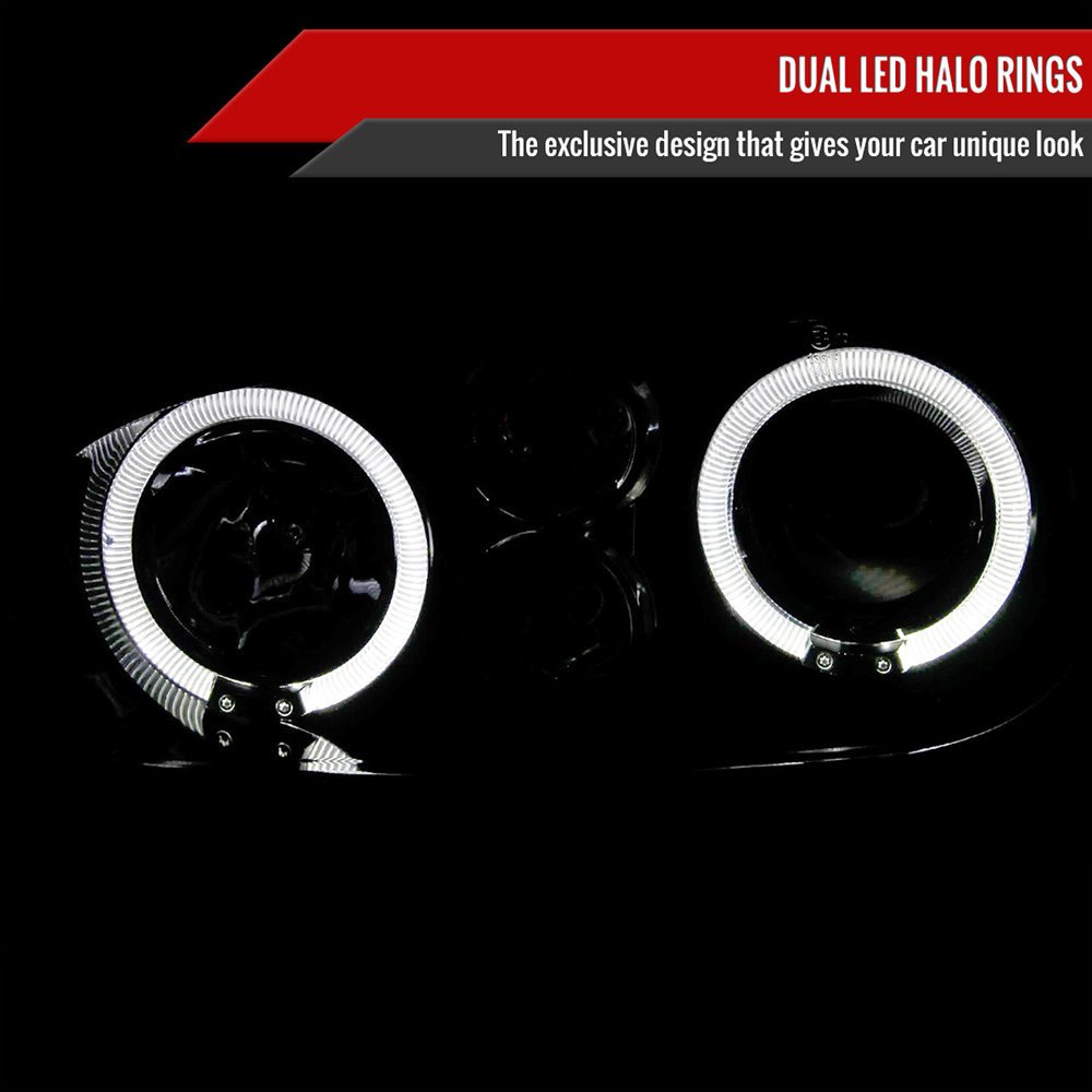 Fits 1999-2006 Volkswagen Golf Mk4 GTI/R32 Cabrio Dual Halo Projector Headlights (Glossy Black Housing/Smoked Lens) - Image 7
