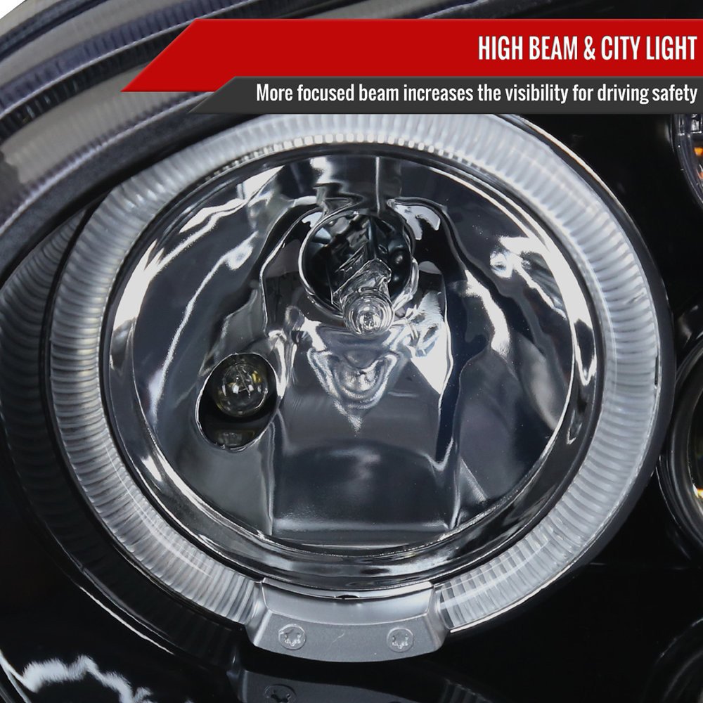 Fits 1999-2006 Volkswagen Golf Mk4 GTI/R32 Cabrio Dual Halo Projector Headlights (Glossy Black Housing/Smoked Lens) - Image 5