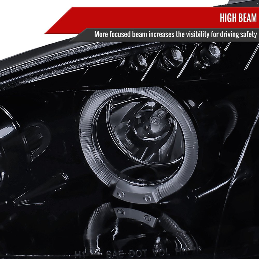 Fits 2001-2005 Mazda Miata MX-5 Dual Halo Projector Headlights (Glossy Black Housing/Smoked Lens) - Image 6