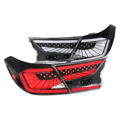 Fits 2018-2022 Honda Accord Sedan SQ2 LED Sequential Signal Tail Lights (Matte Black Housing/Clear Lens)