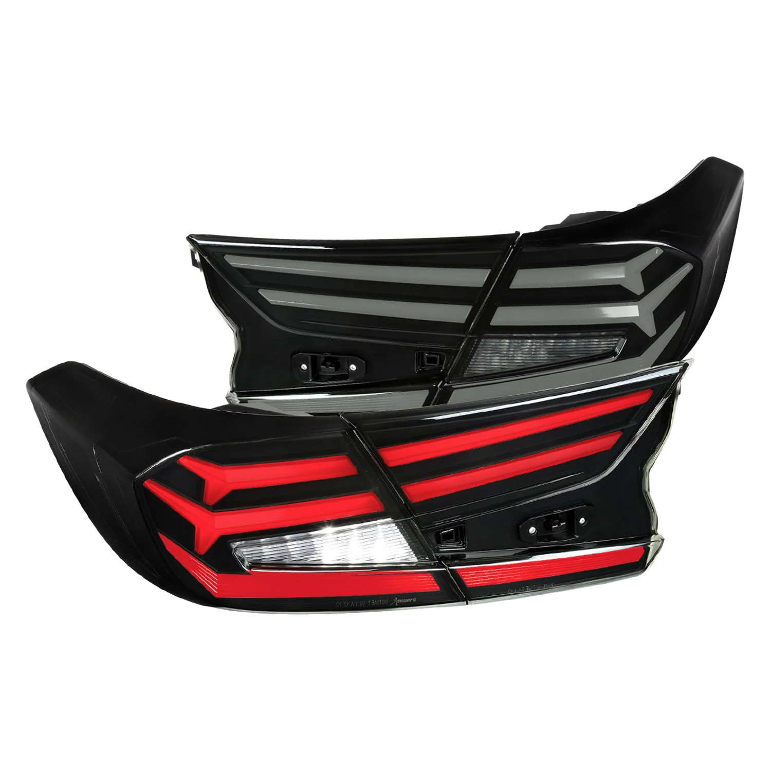Fits 2018-2022 Honda Accord Sedan LED Sequential Signal Tail Lights (Glossy Black Housing/Smoked Lens)