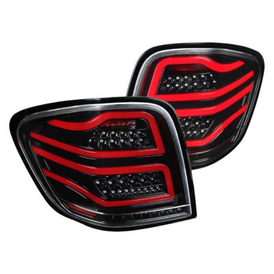 Fits 2006-2011 Mercedes Benz W164 ML Class LED Tail Lights (Jet Black Housing/Clear Lens)