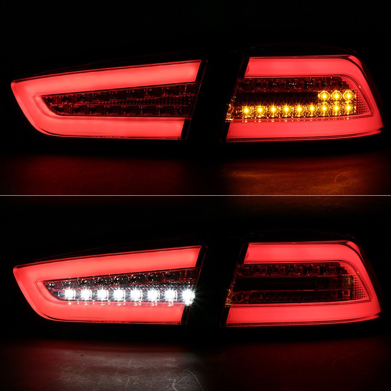 Fits 2008-2017 Mitsubishi Lancer / 2008-2015 Lancer EVO X Sedan LED Tail Lights (Chrome Housing/Smoked Lens) - Image 3