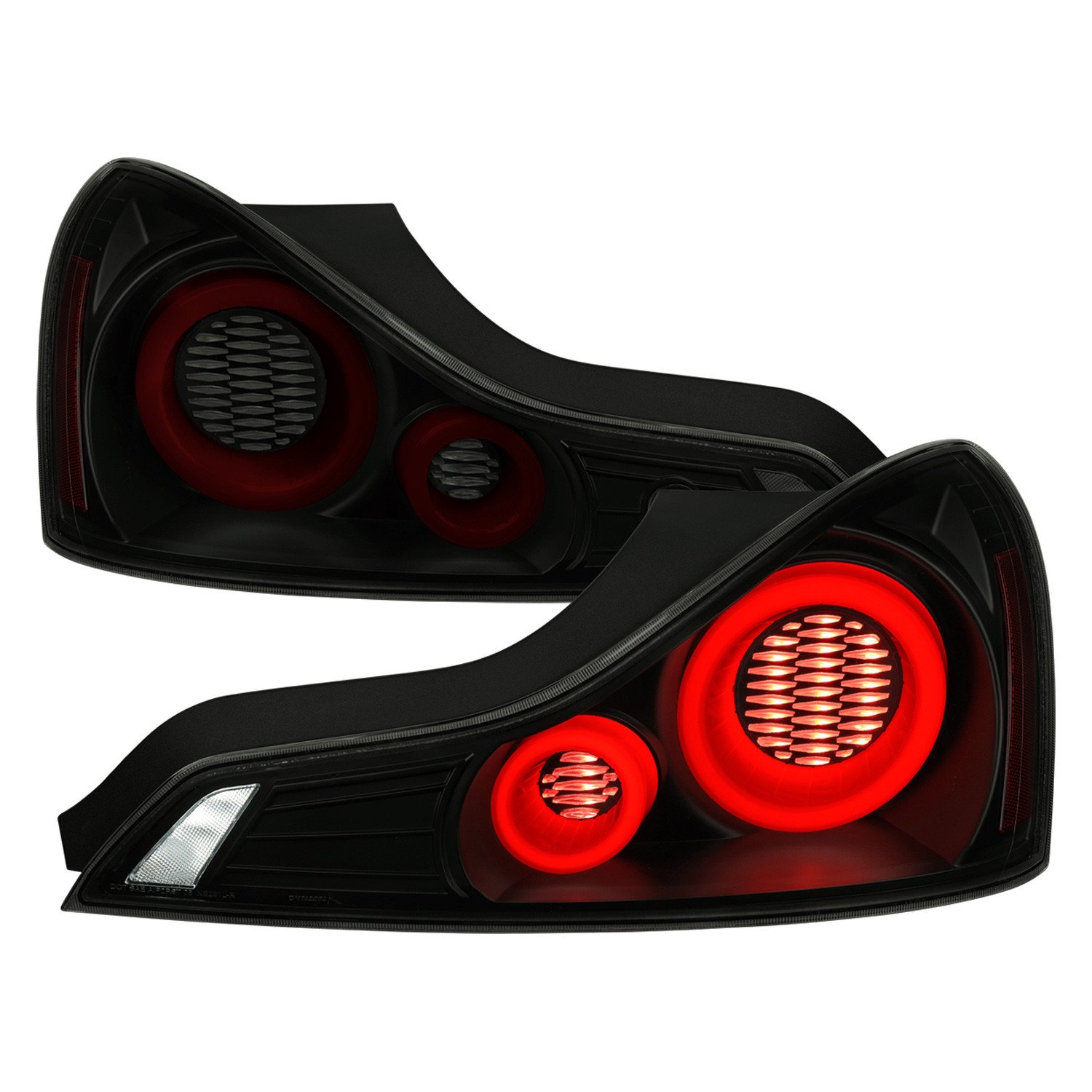 Fits 2008-2013 Infiniti G37/2014-2015 Q60 Coupe/Convertible Red LED Tail Lights w/ Switchback Sequential Turn Signals (Black Housing / Smoked Lens)
