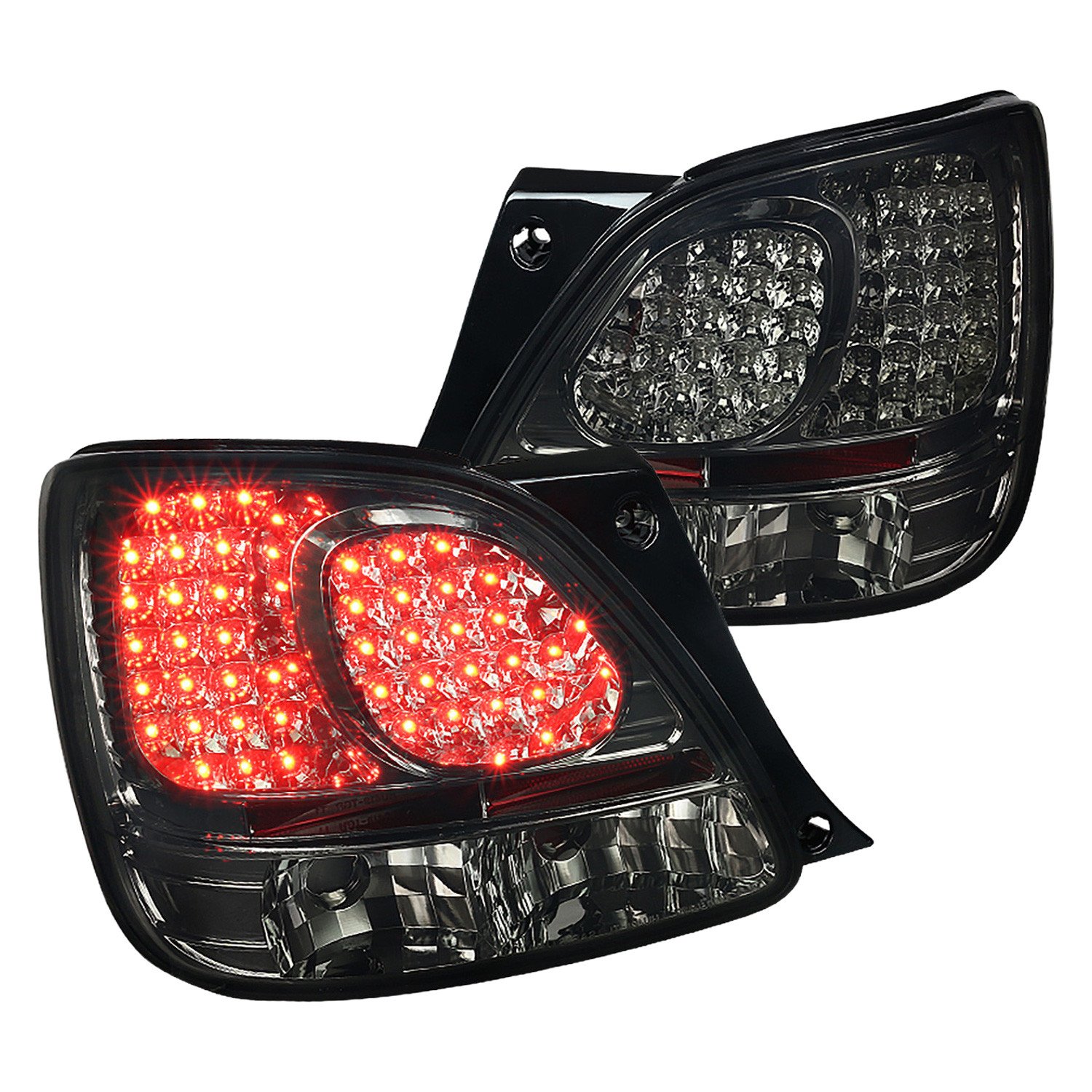 Fits 1998-2005 Lexus GS300/GS400/GS430 LED Tail Lights (Chrome Housing/Smoked Lens)