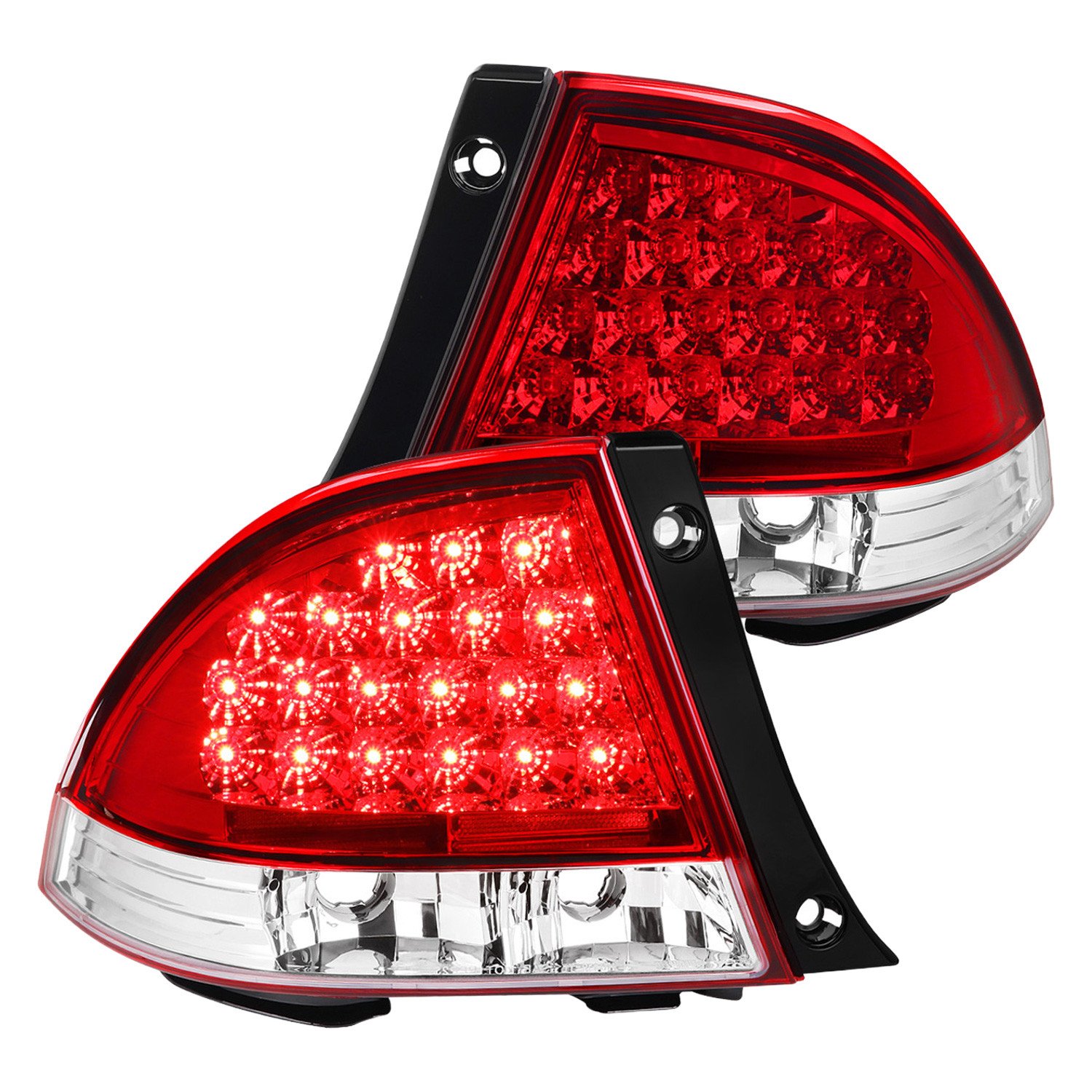 Fits 2001-2005 Lexus IS300 LED Tail Lights (Chrome Housing/Red Clear Lens)