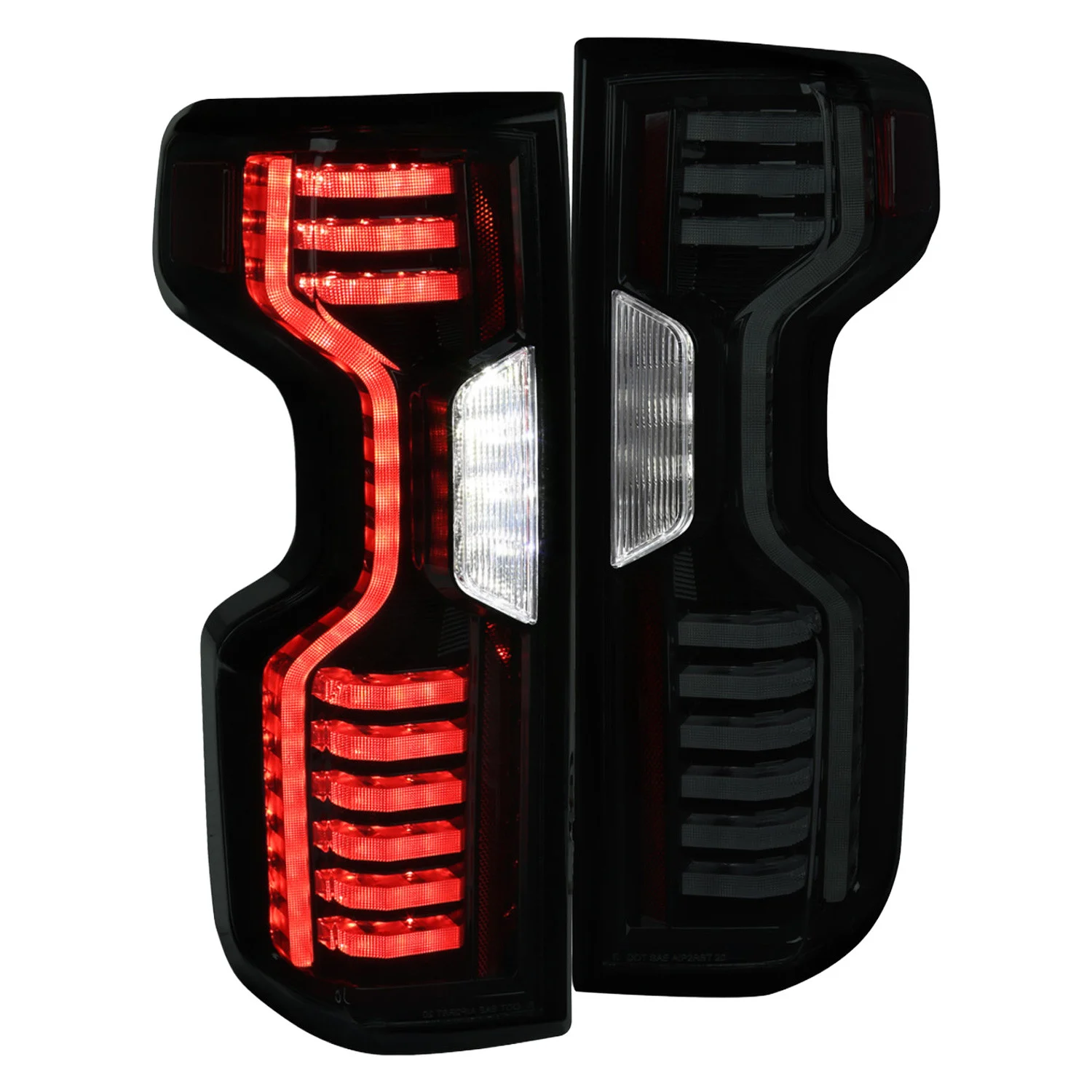 Fits 2019-2026 Chevrolet Silverado 1500 / 2020-2023 Silverado 2500HD/3500HD LED Tail Lights (Matte Black Housing/Smoked Lens)