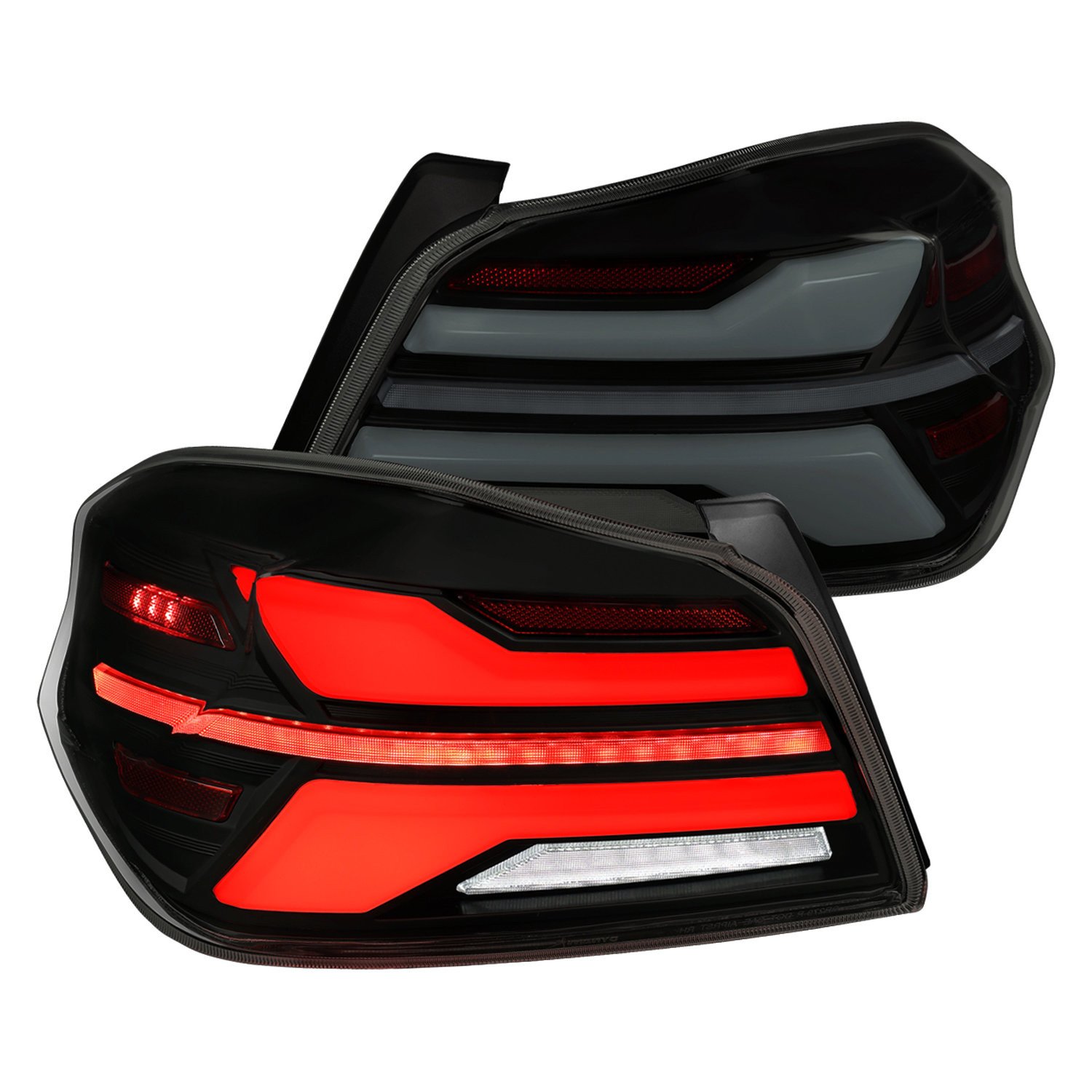Fits 2015-2021 Subaru WRX STi Tail Light w/ Sequential LED Turn SignaL and LED Side Marker Brake Reverse (Black Housing / Smoked Lens)
