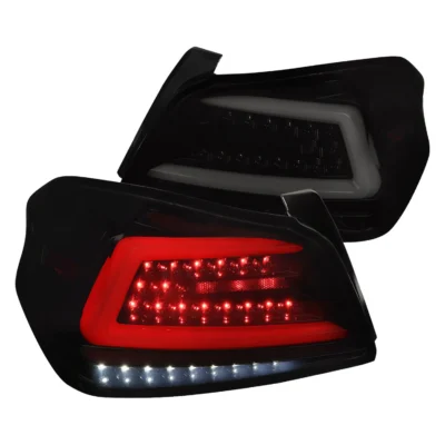 Fits 2015-2021 Subaru WRX Sequential White Bar LED Tail Lights (Glossy Black Housing/Smoked Lens)