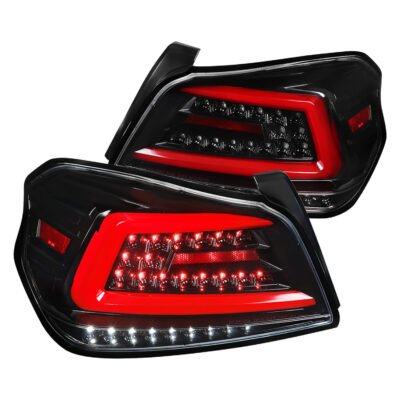 Fits 2015-2021 Subaru WRX Sequential Red Bar LED Tail Lights (Jet Black Housing/Clear Lens)
