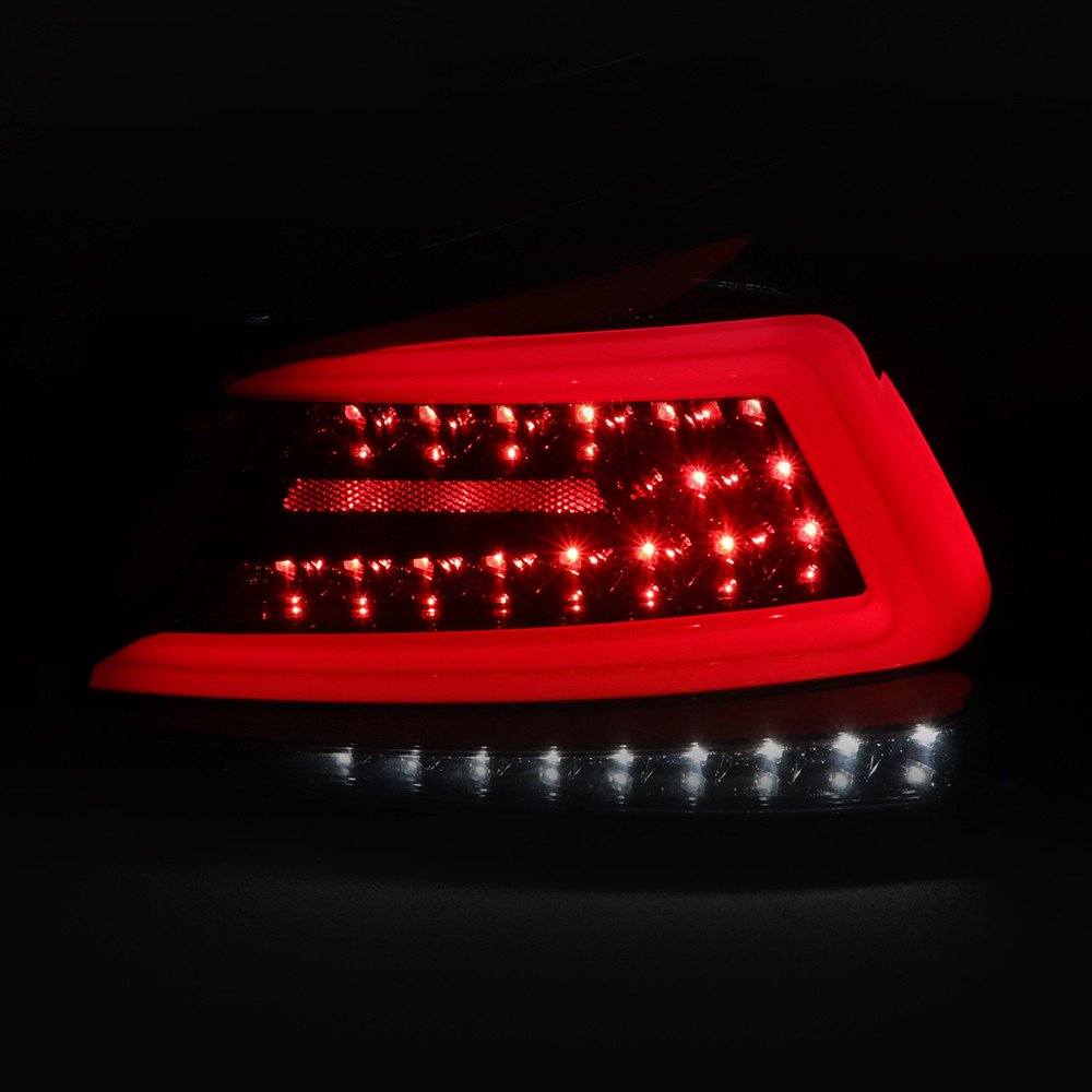 Fits 2015-2021 Subaru WRX Sequential Red Bar LED Tail Lights (Jet Black Housing/Clear Lens) - Image 3