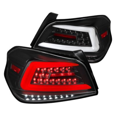 Fits 2015-2021 Subaru WRX Sequential White Bar LED Tail Lights (Matte Black Housing/Clear Lens)